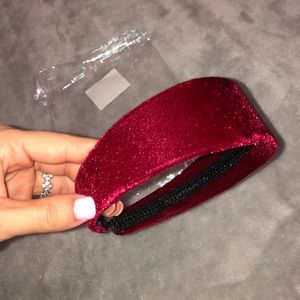 Red velvet headband